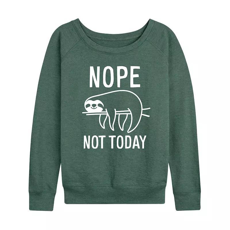 Plus Nope Not Today Sloth Pullover, Womens Grey Juniper Product Image