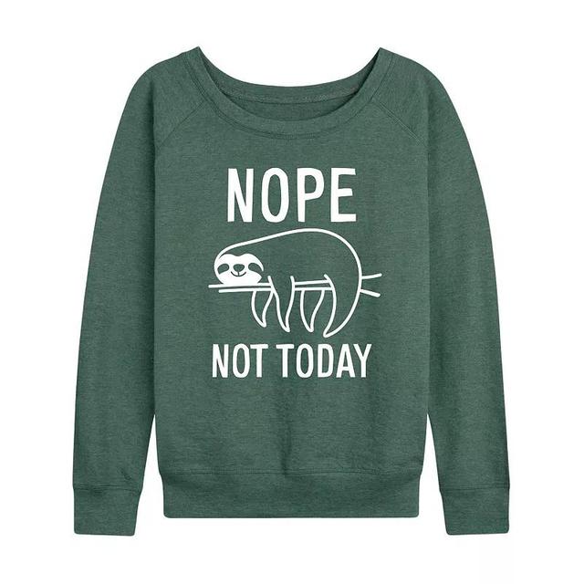 Plus Nope Not Today Sloth Pullover, Womens Grey Juniper Product Image