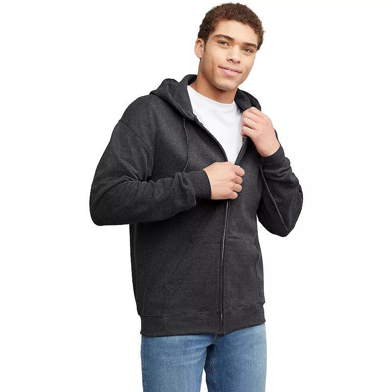 Mens Hanes Ultimate Fleece Full-Zip Hoodie Light Silver Product Image