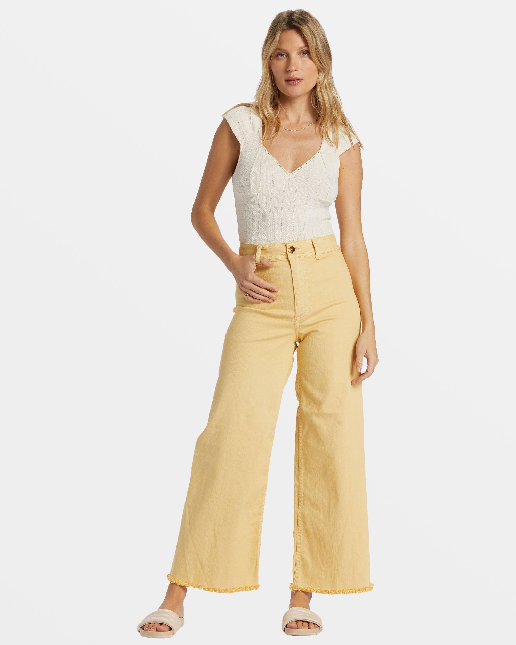 Free Fall High-Waist Pants - Pale Yellow Female product image