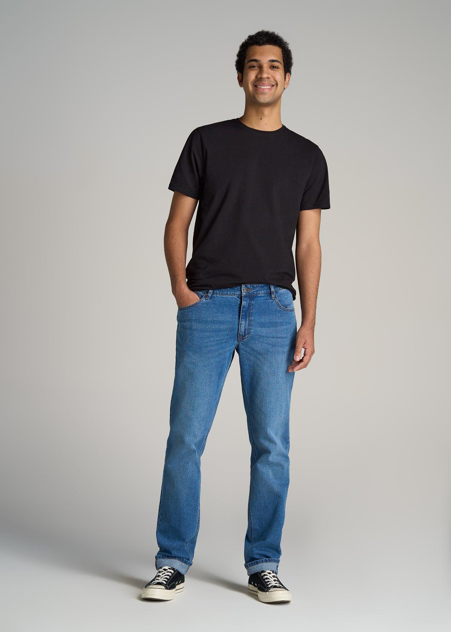 The Essential REGULAR-FIT Crew-Neck Men's Tall Tees in Black Product Image