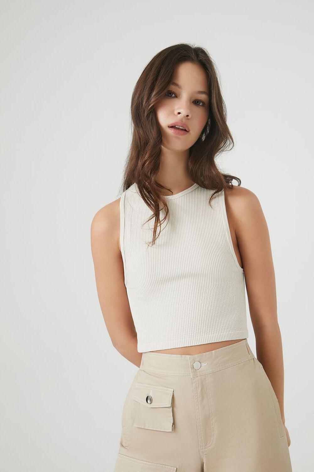 Seamless Rib-Knit Cropped Tank Top | Forever 21 product image