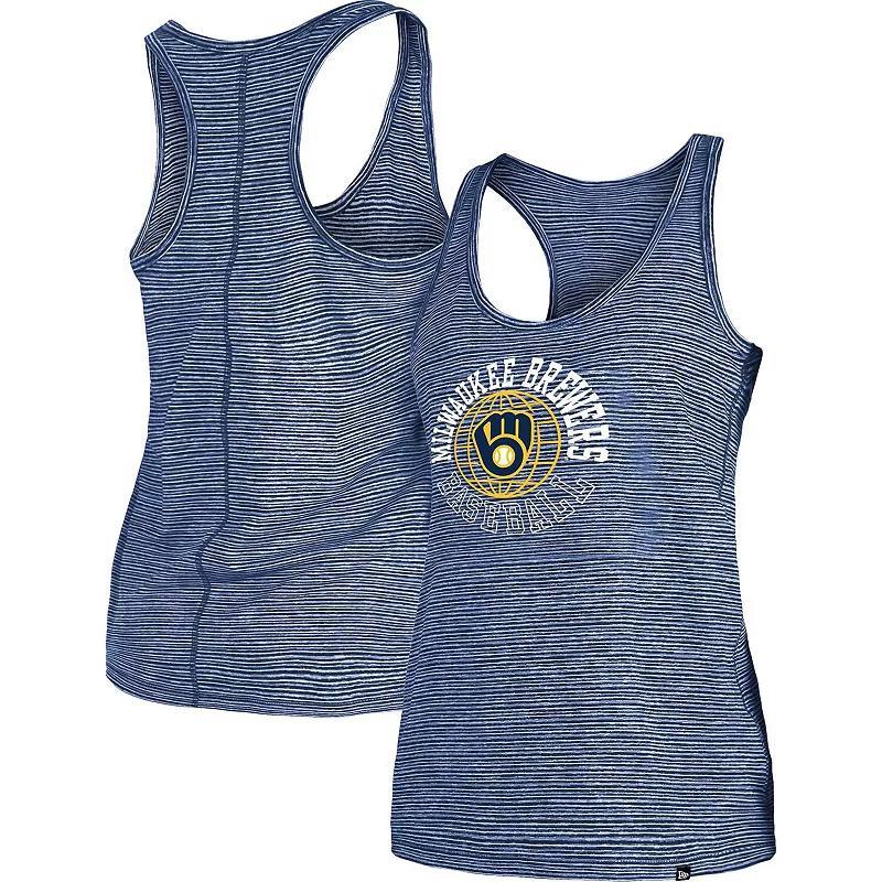 Womens New Era Milwaukee Brewers Active Racerback Tank Top Blue Product Image