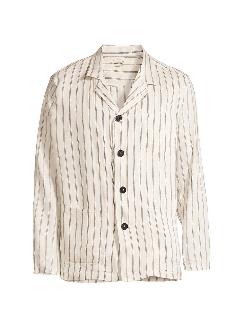 Mens Florida Striped Silk-Blend Shirt Jacket Product Image