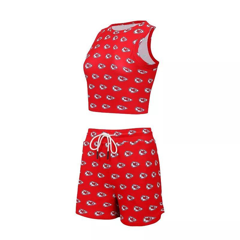 Womens Concepts Sport Kansas City Chiefs Gauge Allover Print Cropped Tank Top & Shorts Sleep Set Product Image