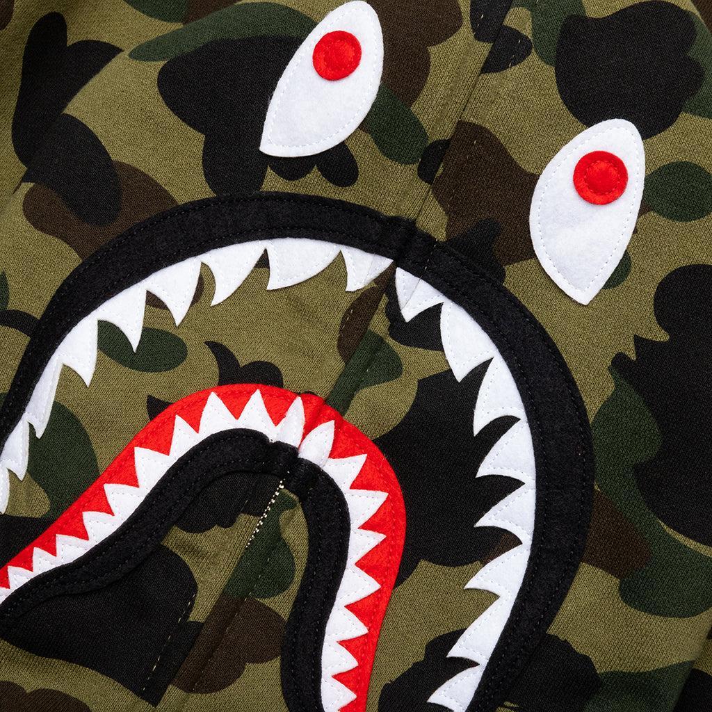 1st Camo 2nd Shark Full Zip Hoodie - Green Male Product Image