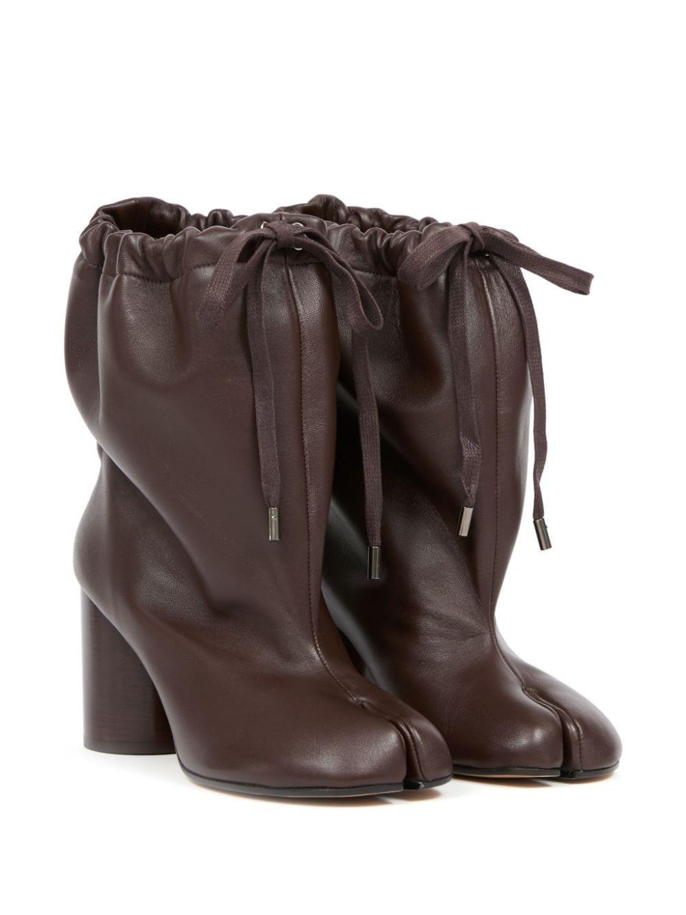 Tabi Balloon 80mm Ankle Boots In Brown Product Image