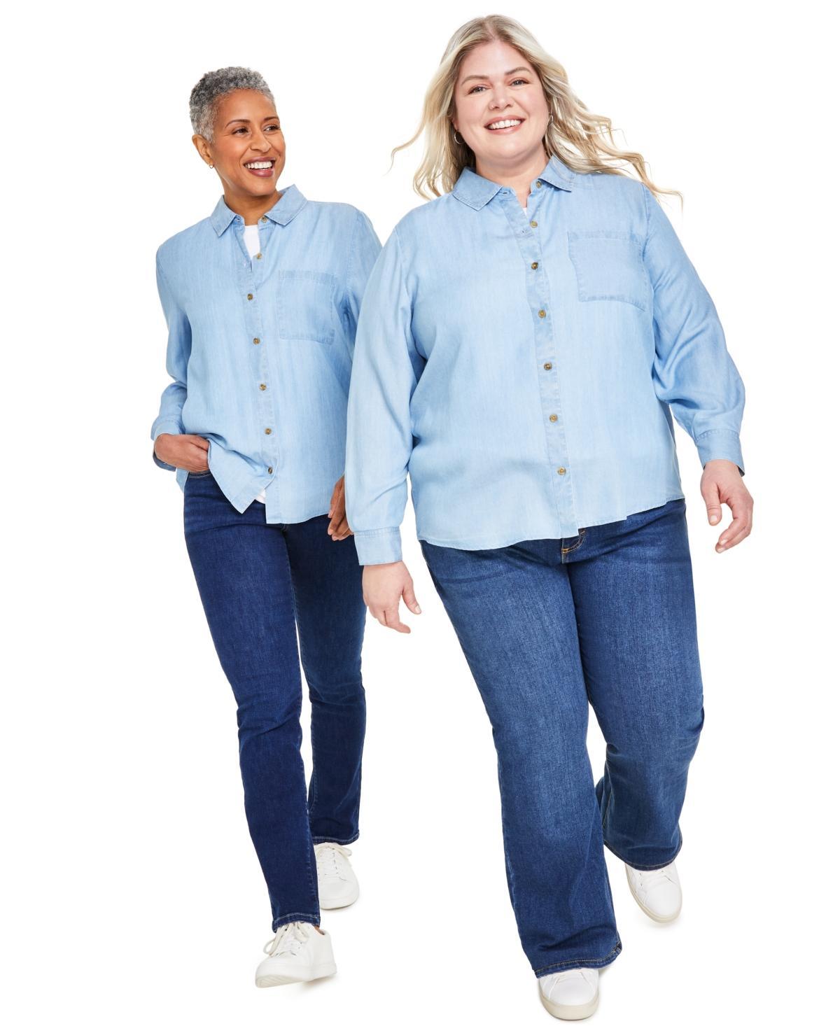 Women's Button-Up Perfect Shirt, XS-4X, Created for Macy's Product Image