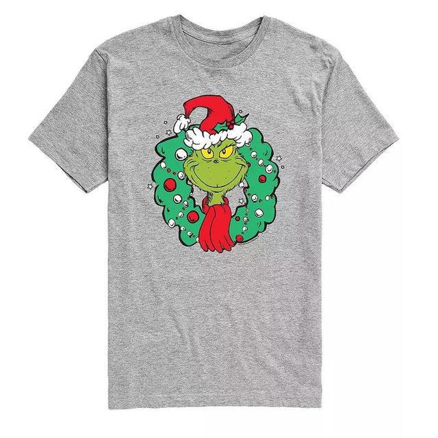 Mens Dr. Seuss Grinch Wreath Holiday Tee Product Image