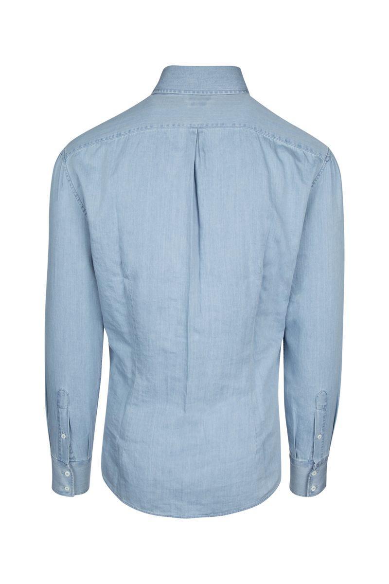 Shirt With Back Yoke And Curved Hem In Blue Product Image