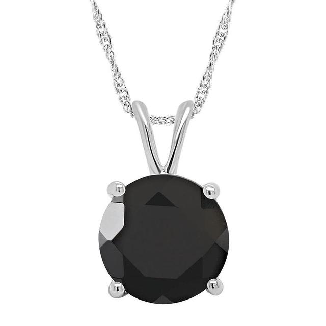 Alyson Layne 14k Gold Round Black Onyx Pendant Necklace, Womens Product Image