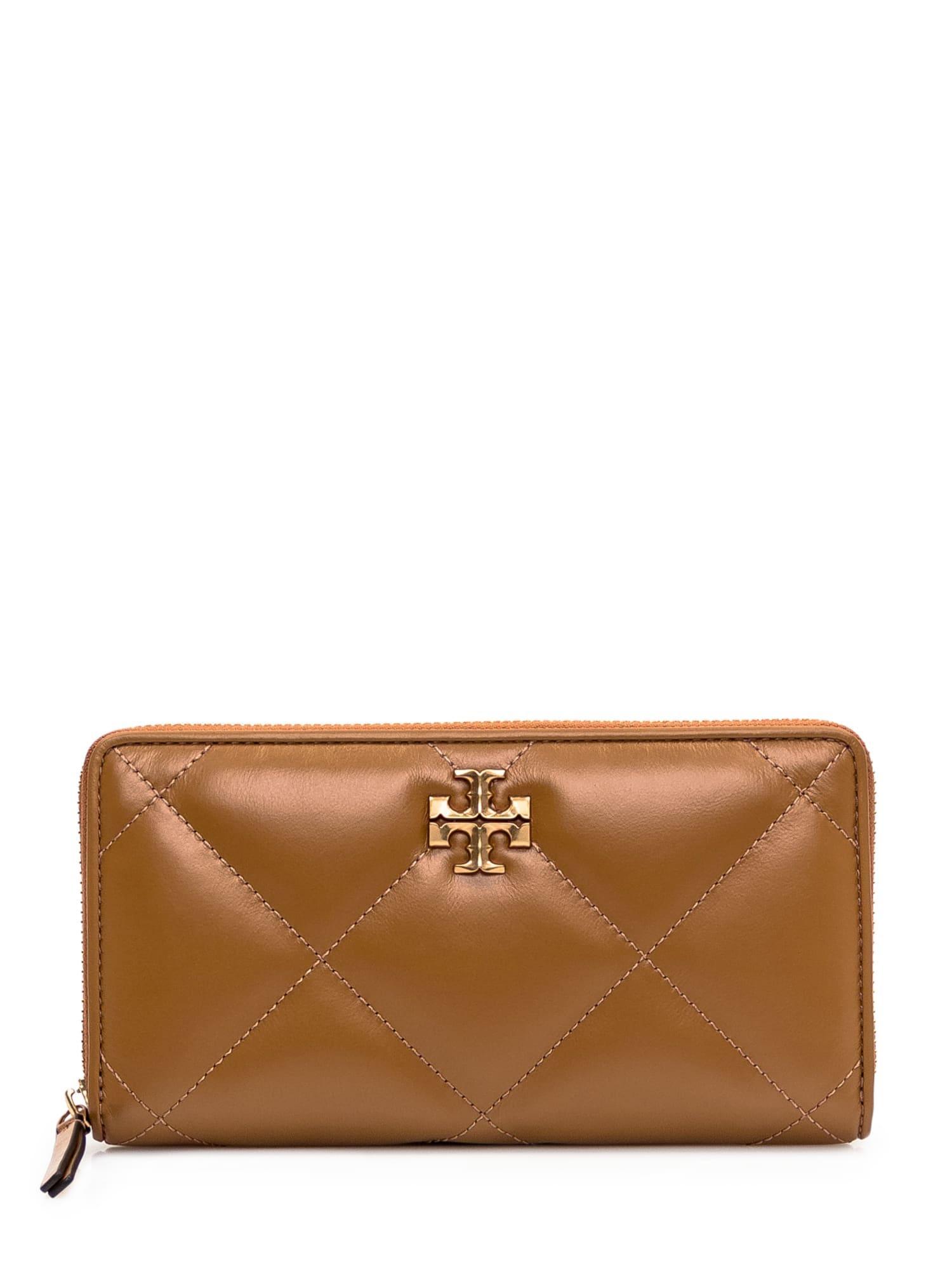 TORY BURCH Kira Diamond Quilt Convertible Wallet In Beige Product Image