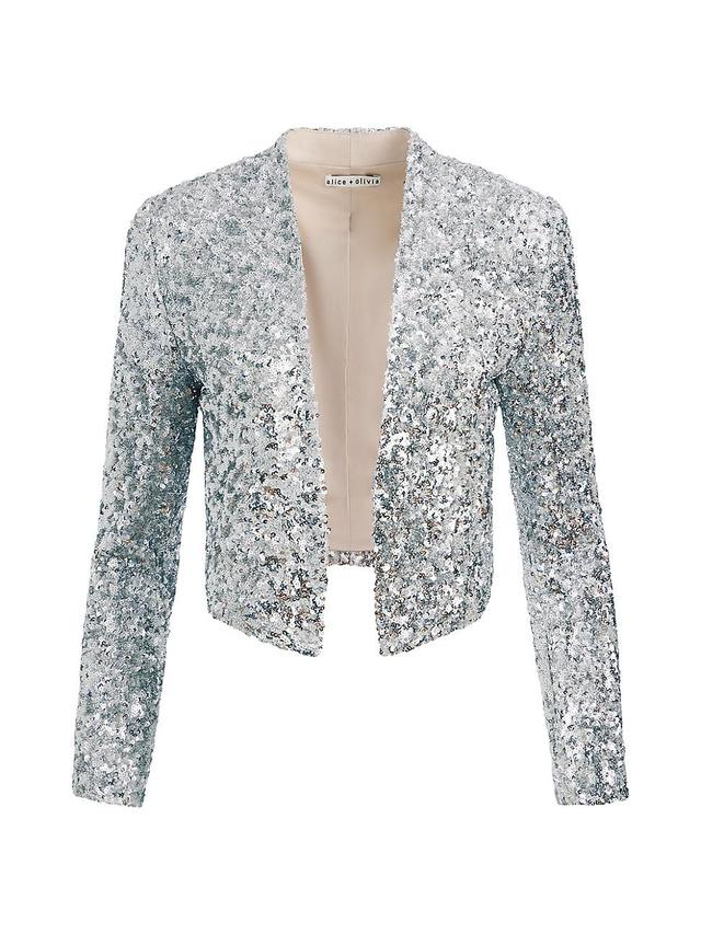 Womens New Harvey Sequin Cropped Jacket Product Image