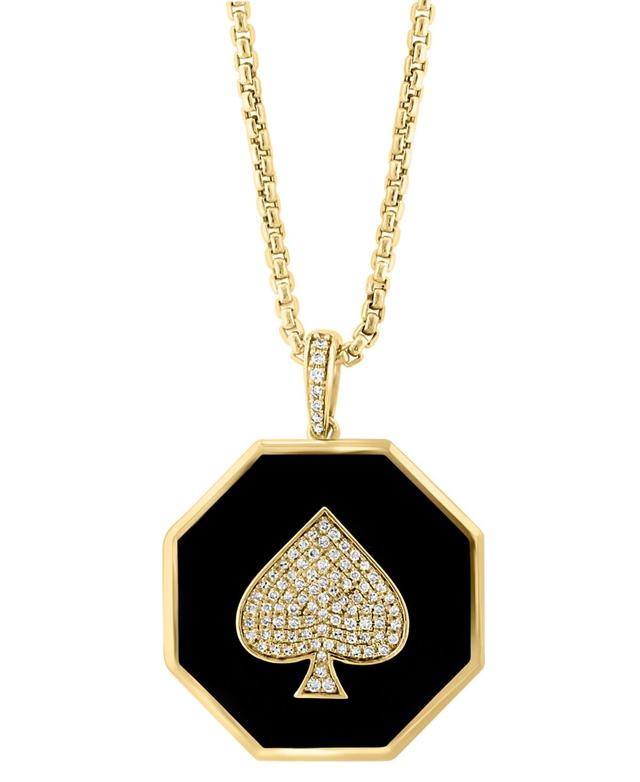 Effy Mens Diamond (1/3 ct. t.w.) & Enamel Spade 22 Pendant Necklace in 14k Gold Product Image