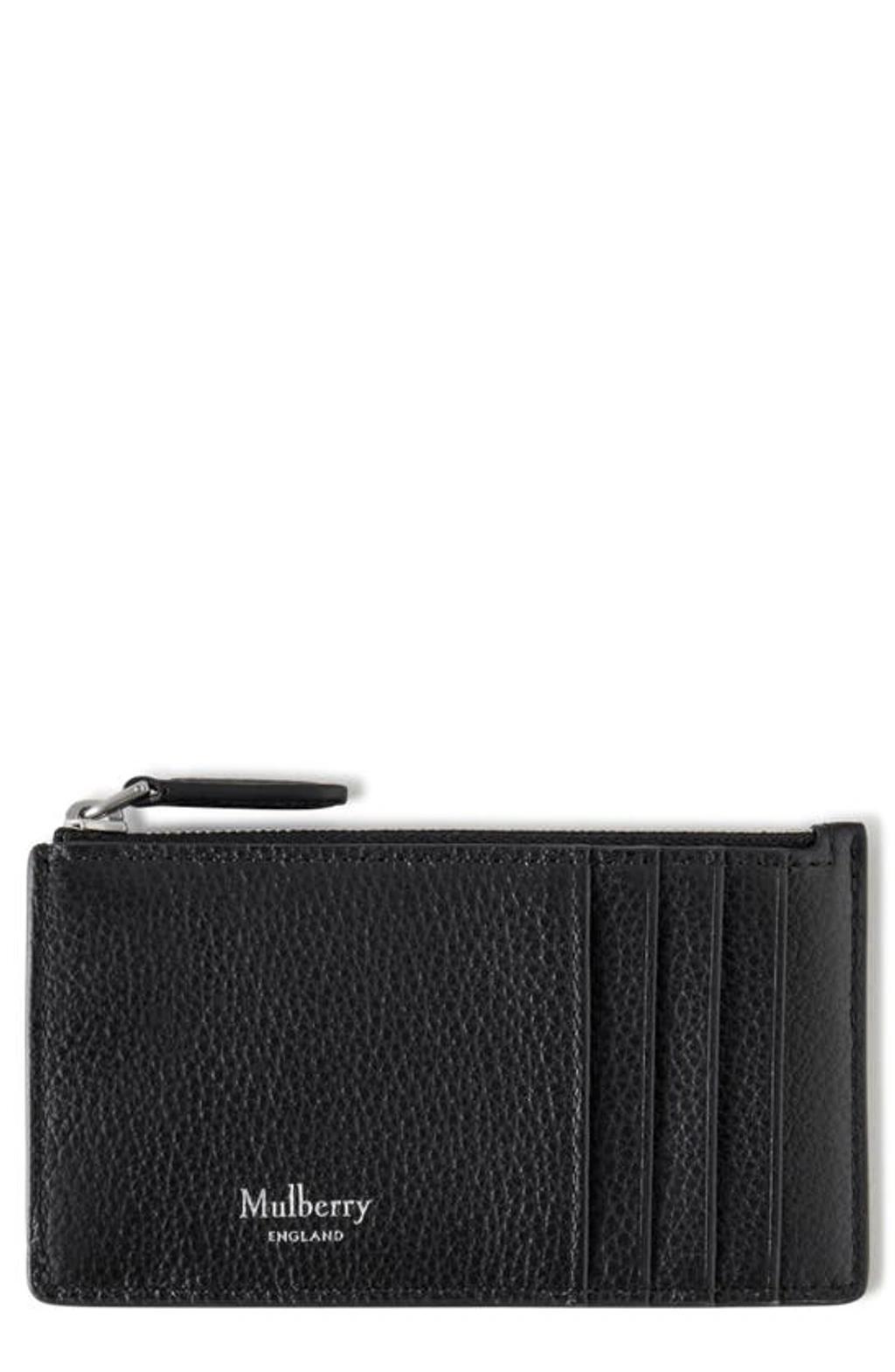 Continental Zip Leather Card Holder In Black Product Image