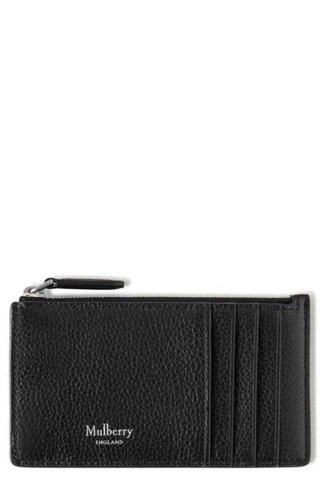 MULBERRY Continental Zip Leather Card Holder In Black Product Image