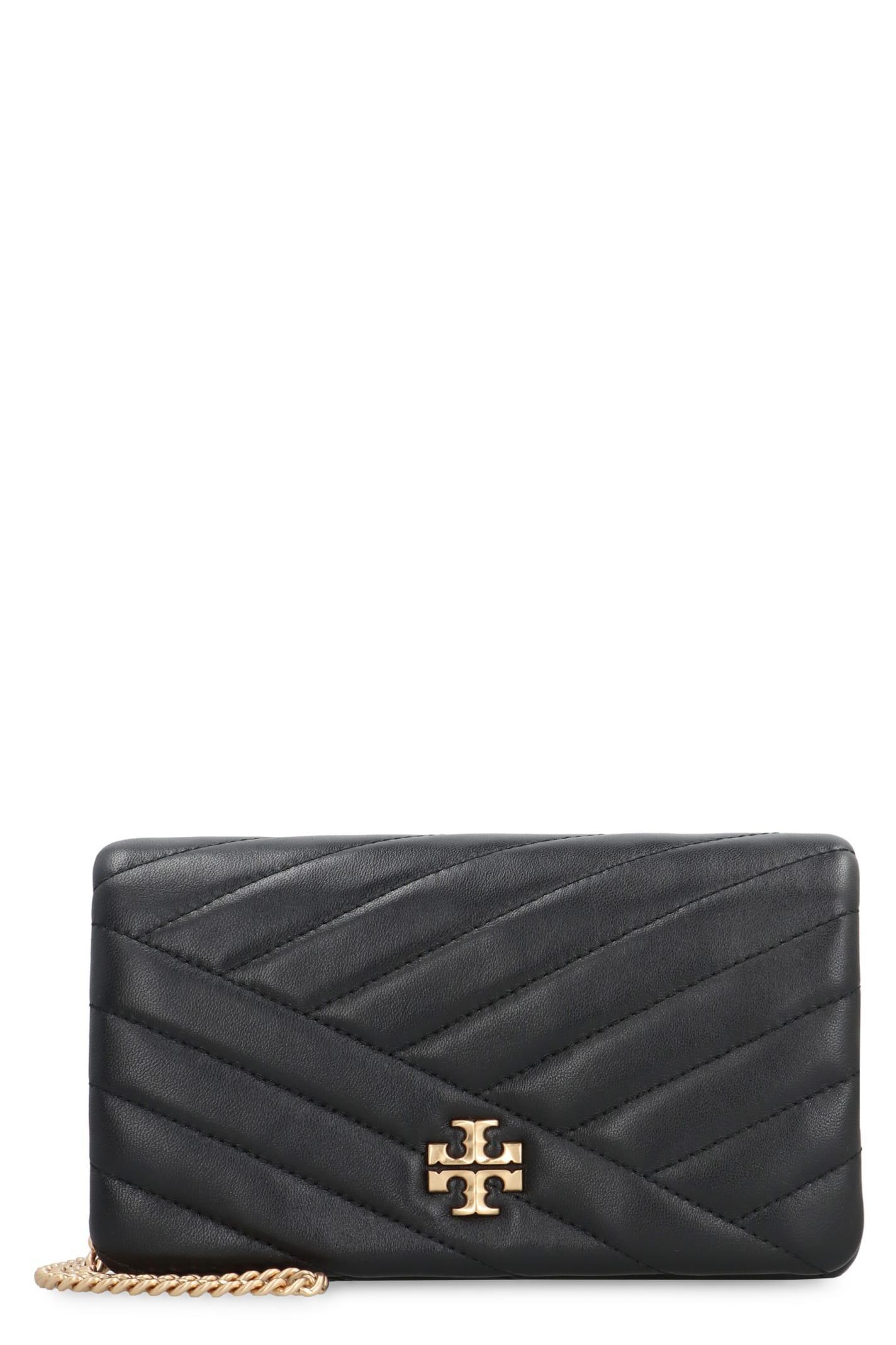 TORY BURCH Kira Leather Wallet On Chain In Black Product Image