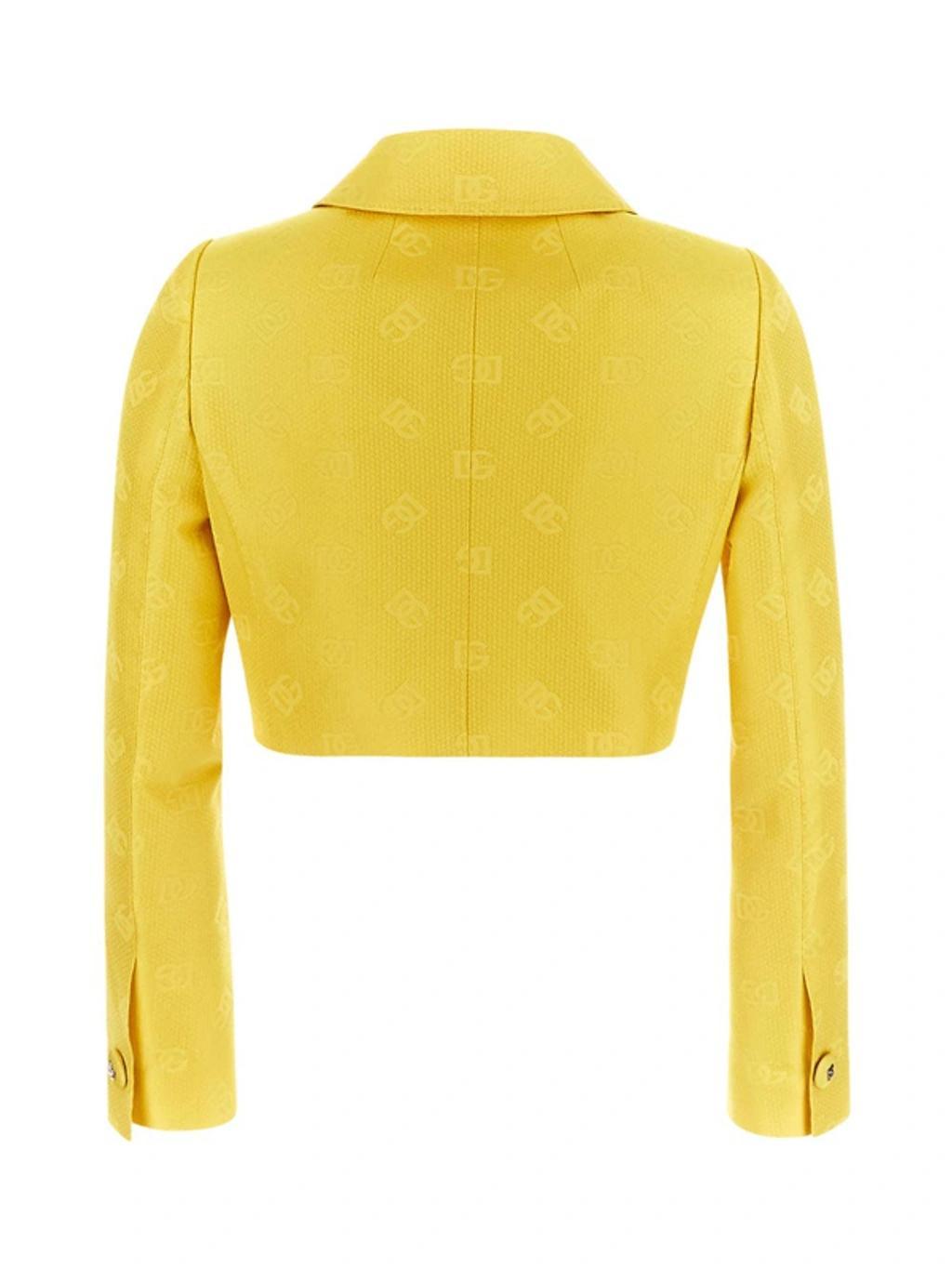 Short Quilted Jacquard Jacket With Dg Logo In Yellow Product Image