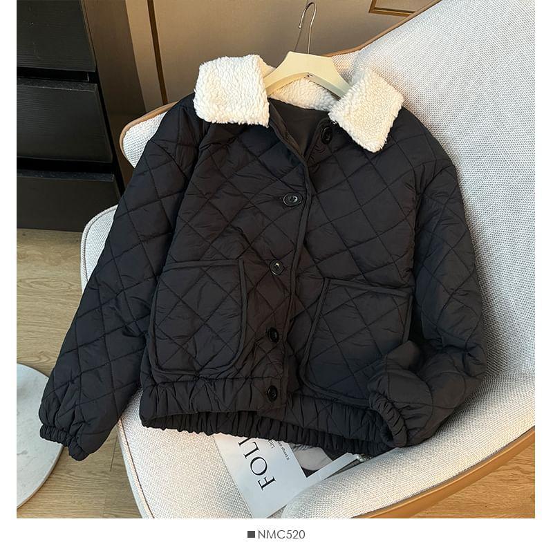 Fleece-Collar Quilted Jacket product image