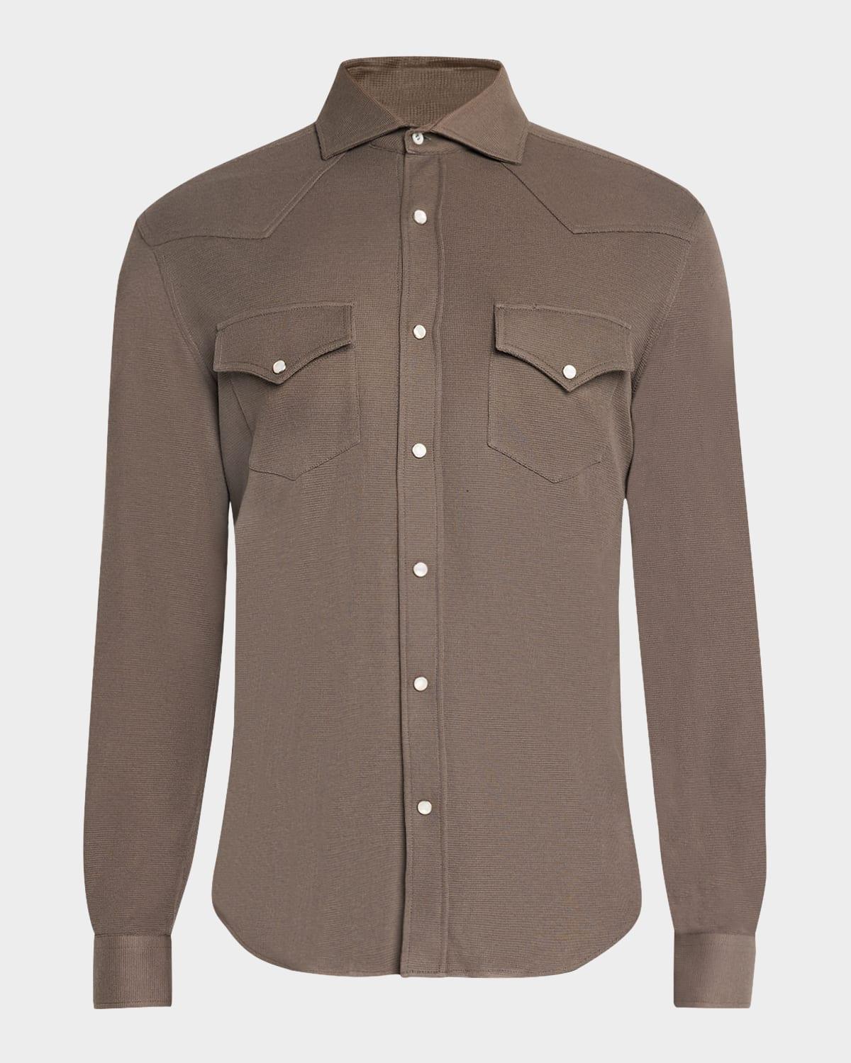 Mens Cotton and Silk Western Shirt Product Image