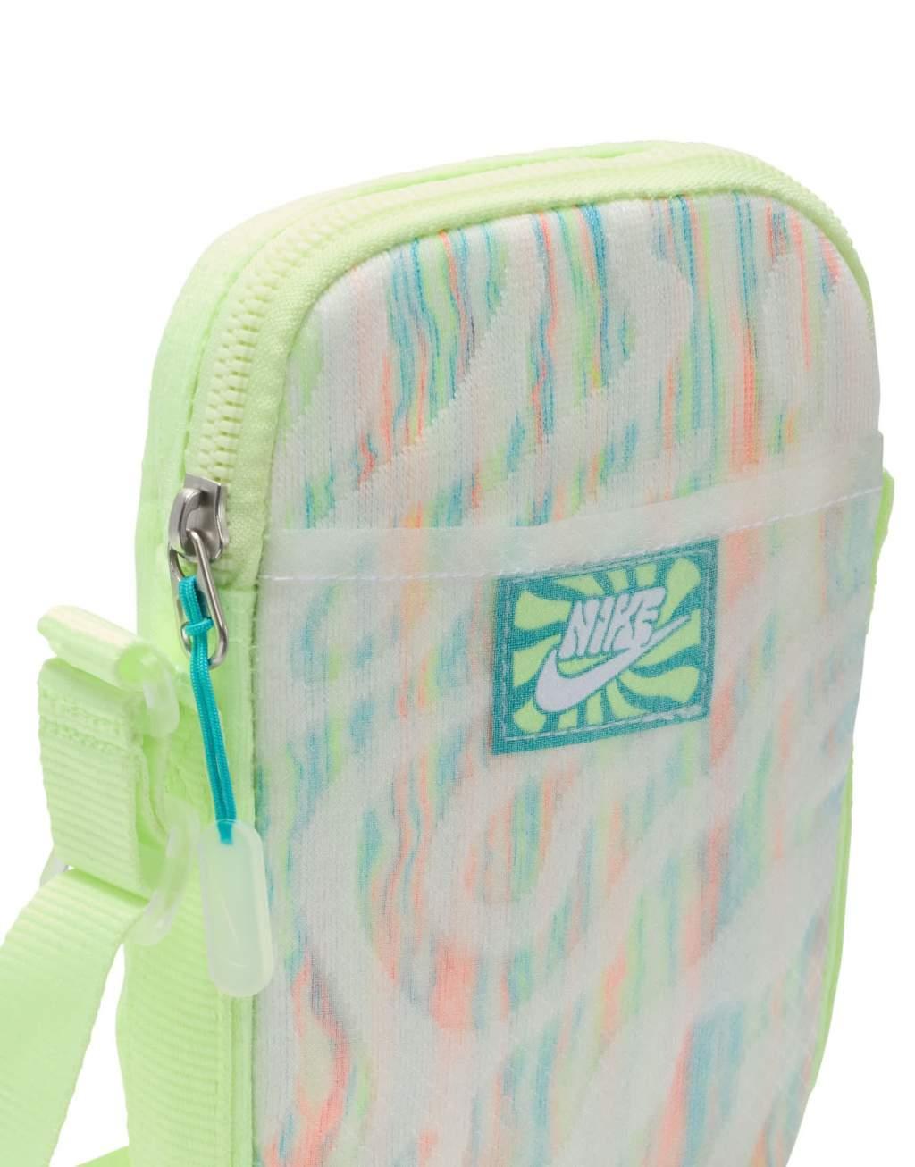 Nike Heritage flight bag in white and pink print Product Image