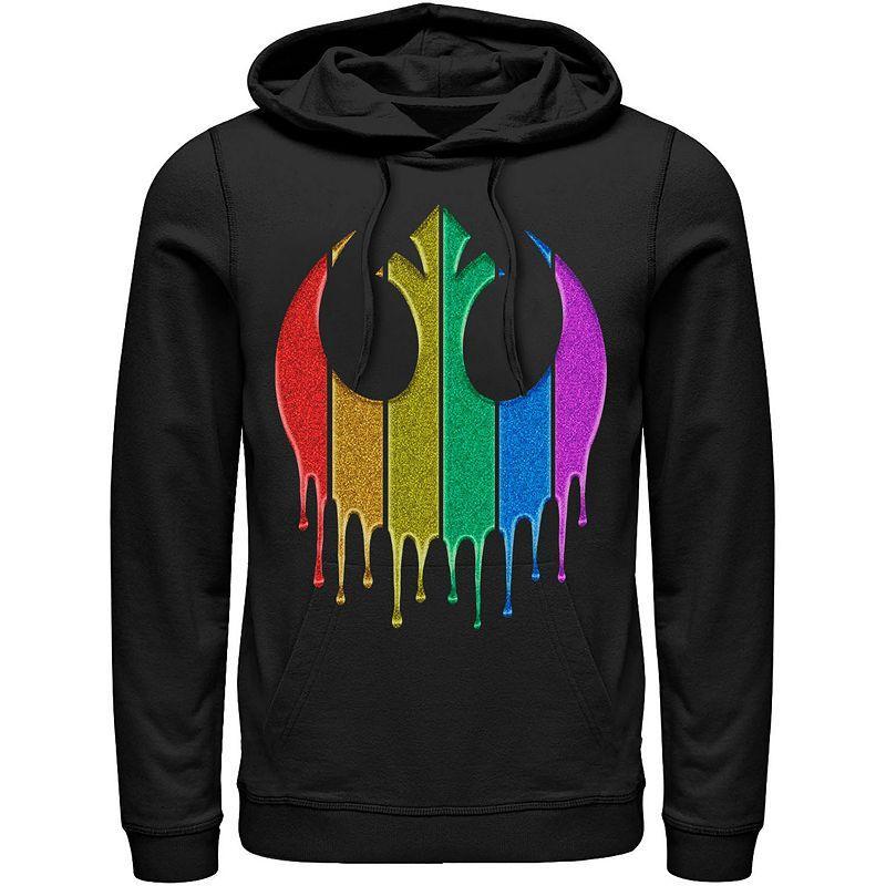 Mens Star Wars Pride Rebel Rainbow Glitter Logo Hoodie Product Image