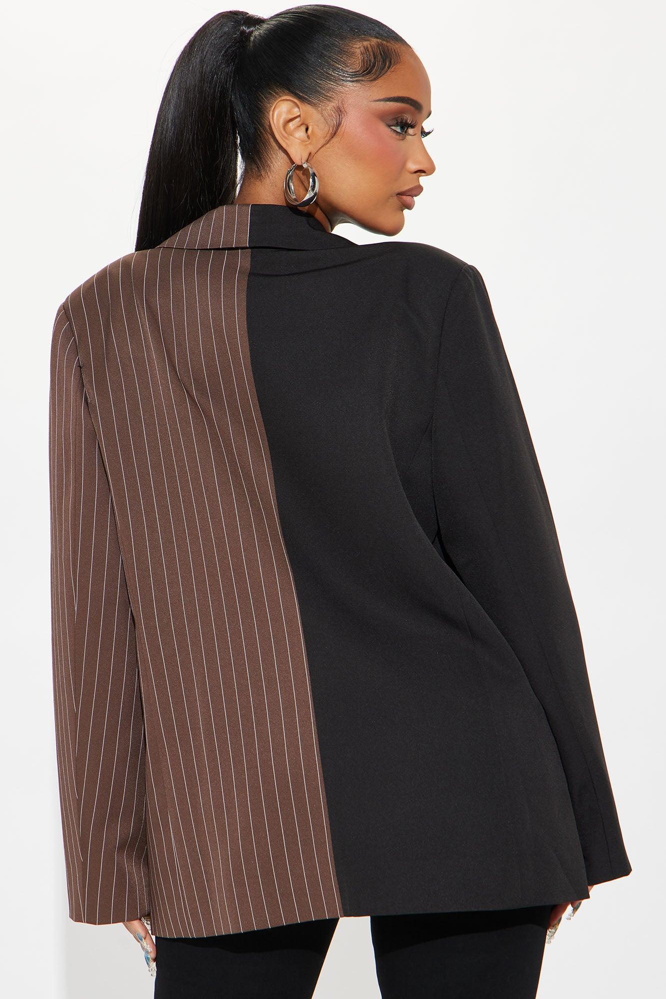 Business Babe Colorblock Blazer - Brown/combo Product Image