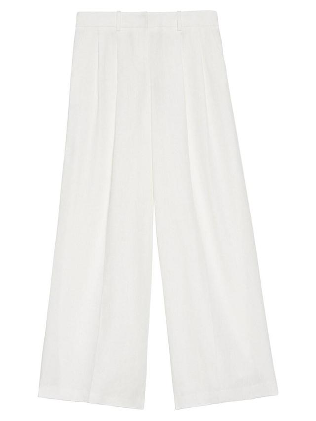 Womens Pleated Low-Rise Wide-Leg Pants Product Image