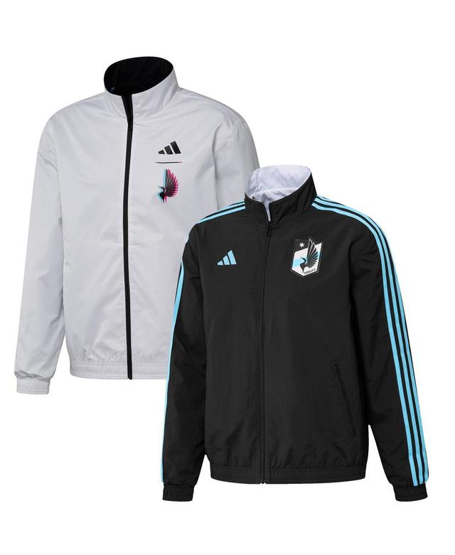 Mens adidas Black/White Minnesota United FC 2023 On-Field Anthem Full-Zip Reversible Team Jacket Product Image