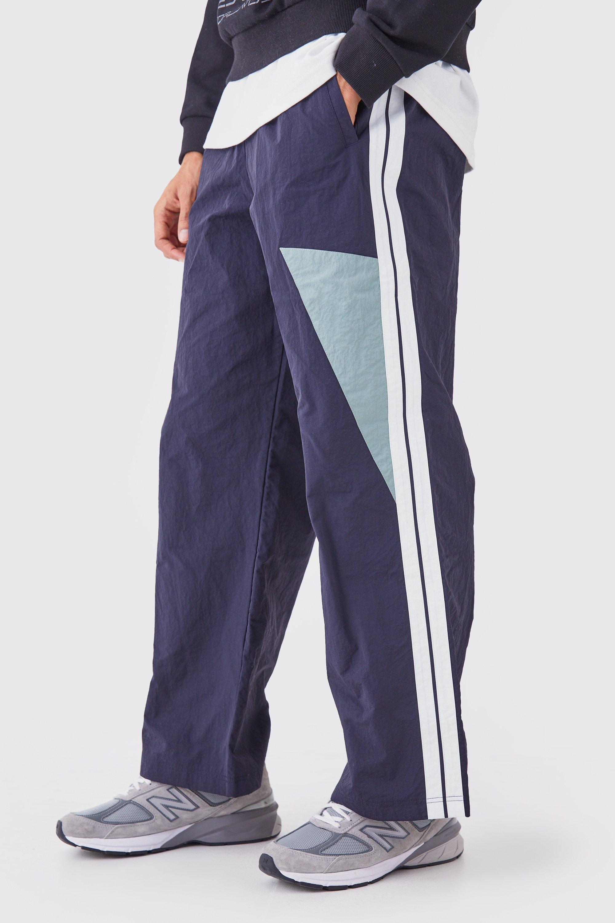 Pannelled Wide Leg Track Pants | boohooMAN USA Product Image