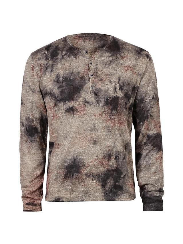 Mens William Tie-Dye Henley Sweater Product Image