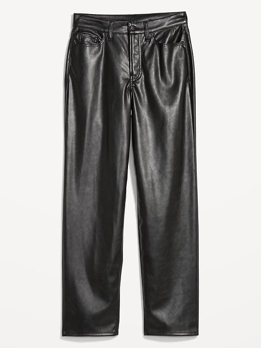 High-Waisted OG Loose Faux-Leather Pants Product Image