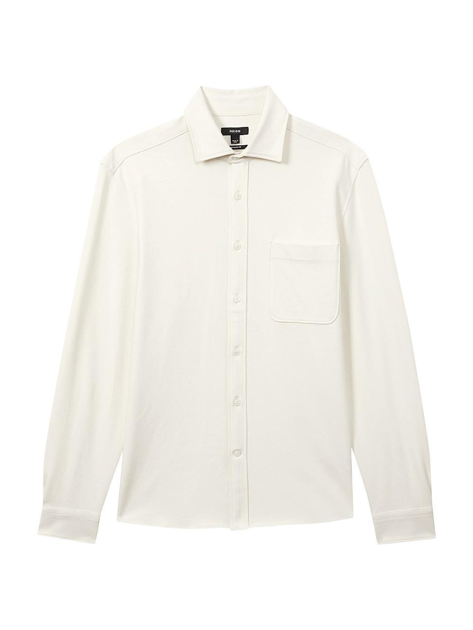 Mens Kappo Stretch Cotton Long-Sleeve Shirt Product Image