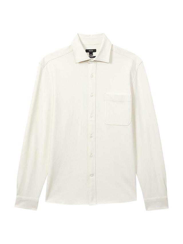 Mens Kappo Stretch Cotton Long-Sleeve Shirt Product Image