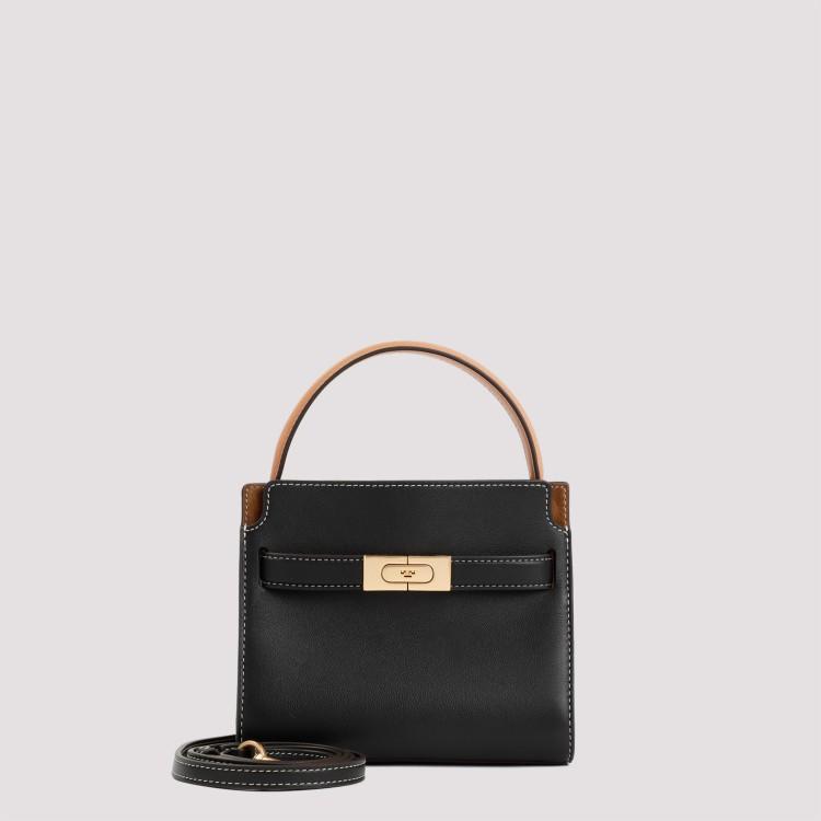 TORY BURCH Lee Radziwill Petite Calf Leather Double Bag In Black Product Image