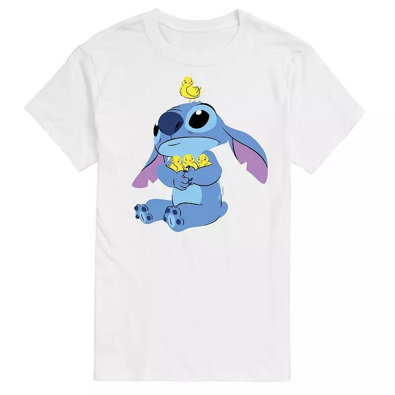 Disneys Lilo & Stitch Mens Stitch & Chicks Graphic Tee Blue Product Image