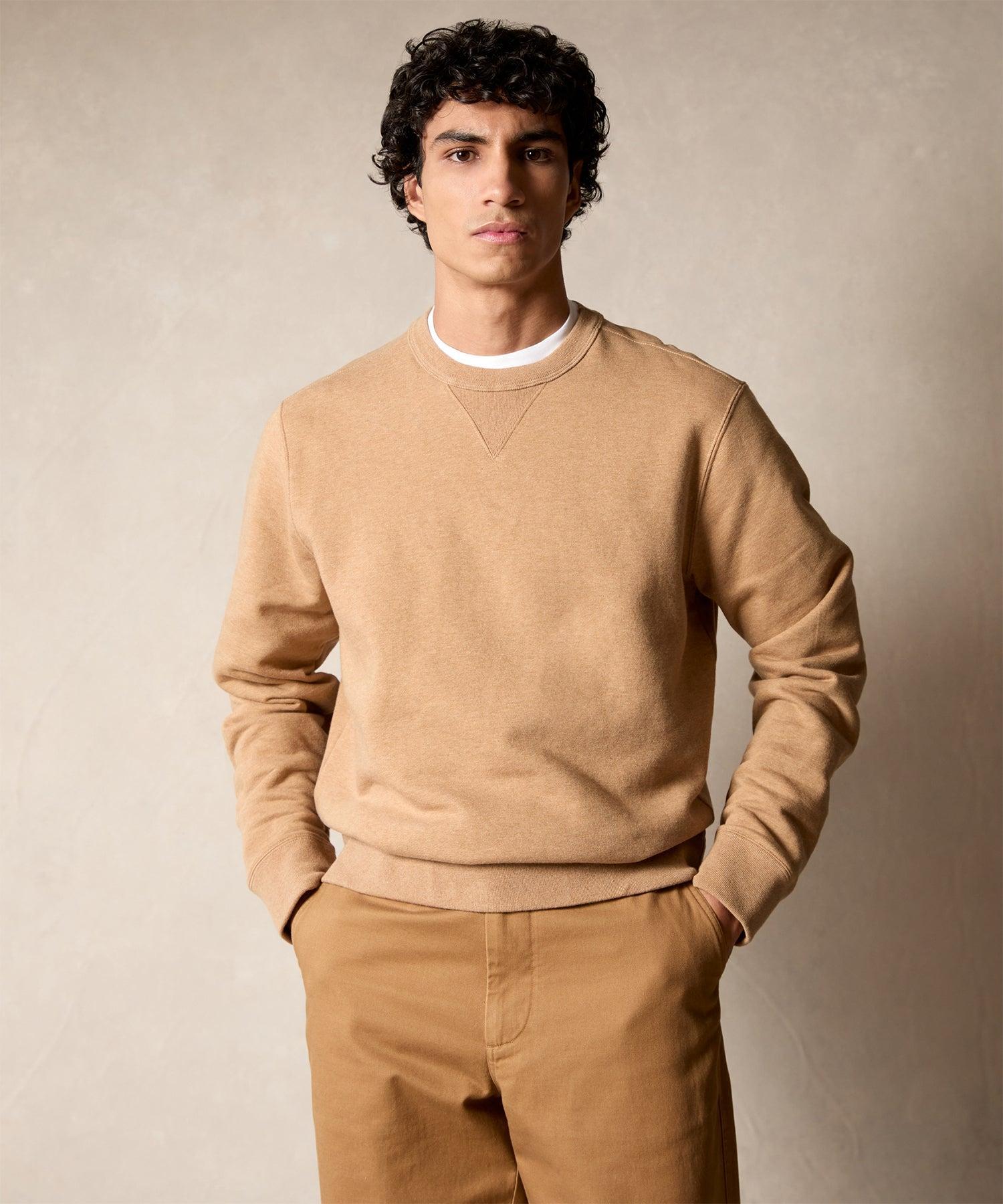 Cotton-Camelhair Fleece Sweatshirt in Camel Product Image