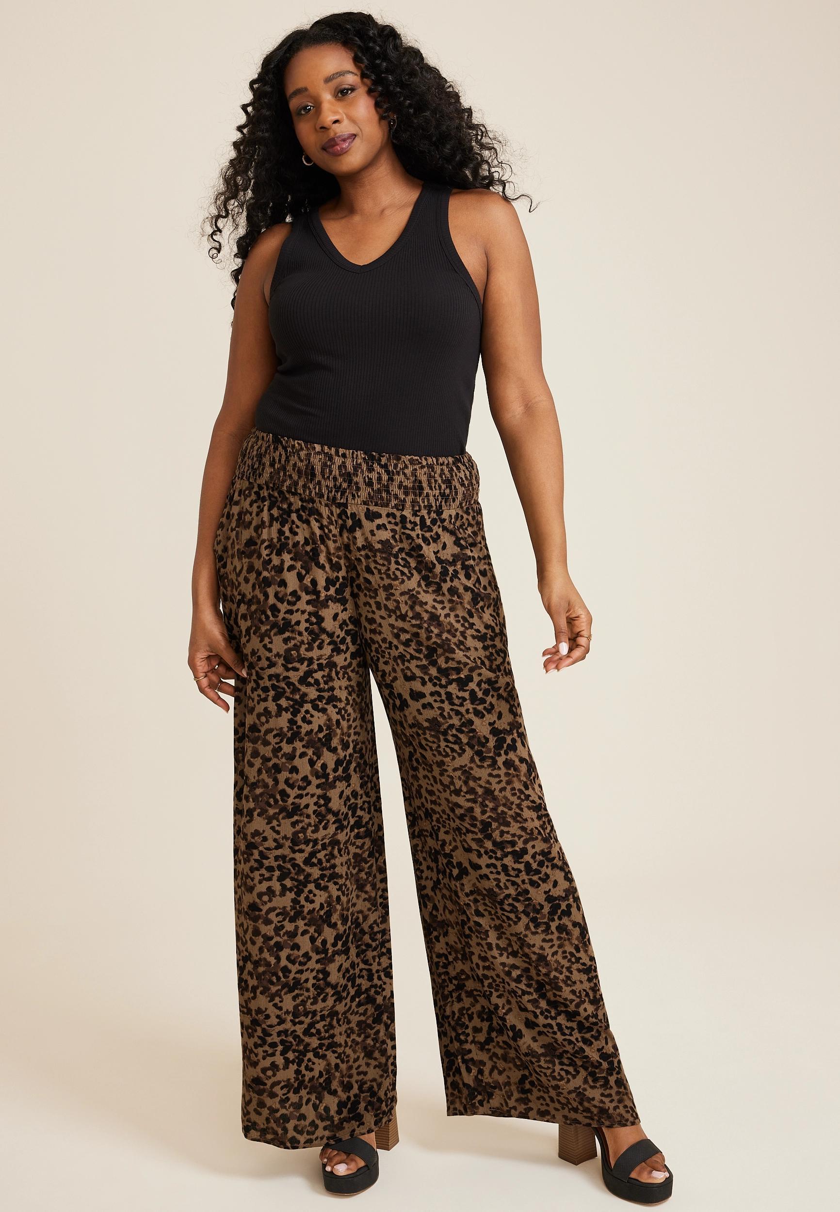 Maurices Plus Size Womens High Rise Printed Palazzo Pants Size 0X product image