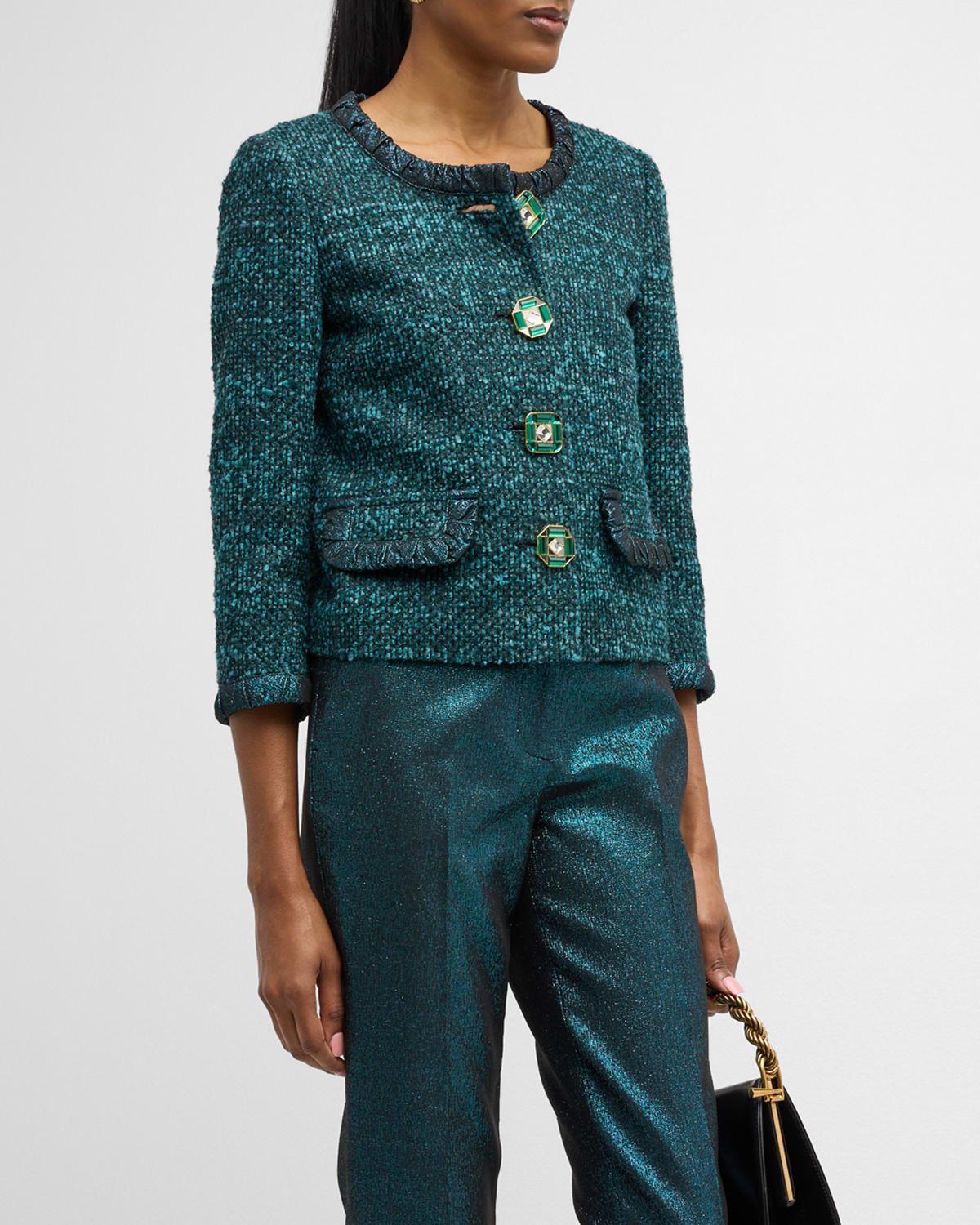 Womens Evening Metallic Tweed Jacket Product Image