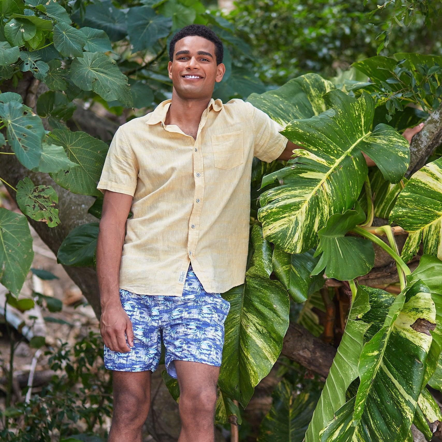 Outback Linen Cotton Dobby Shirt - New Wheat Product Image