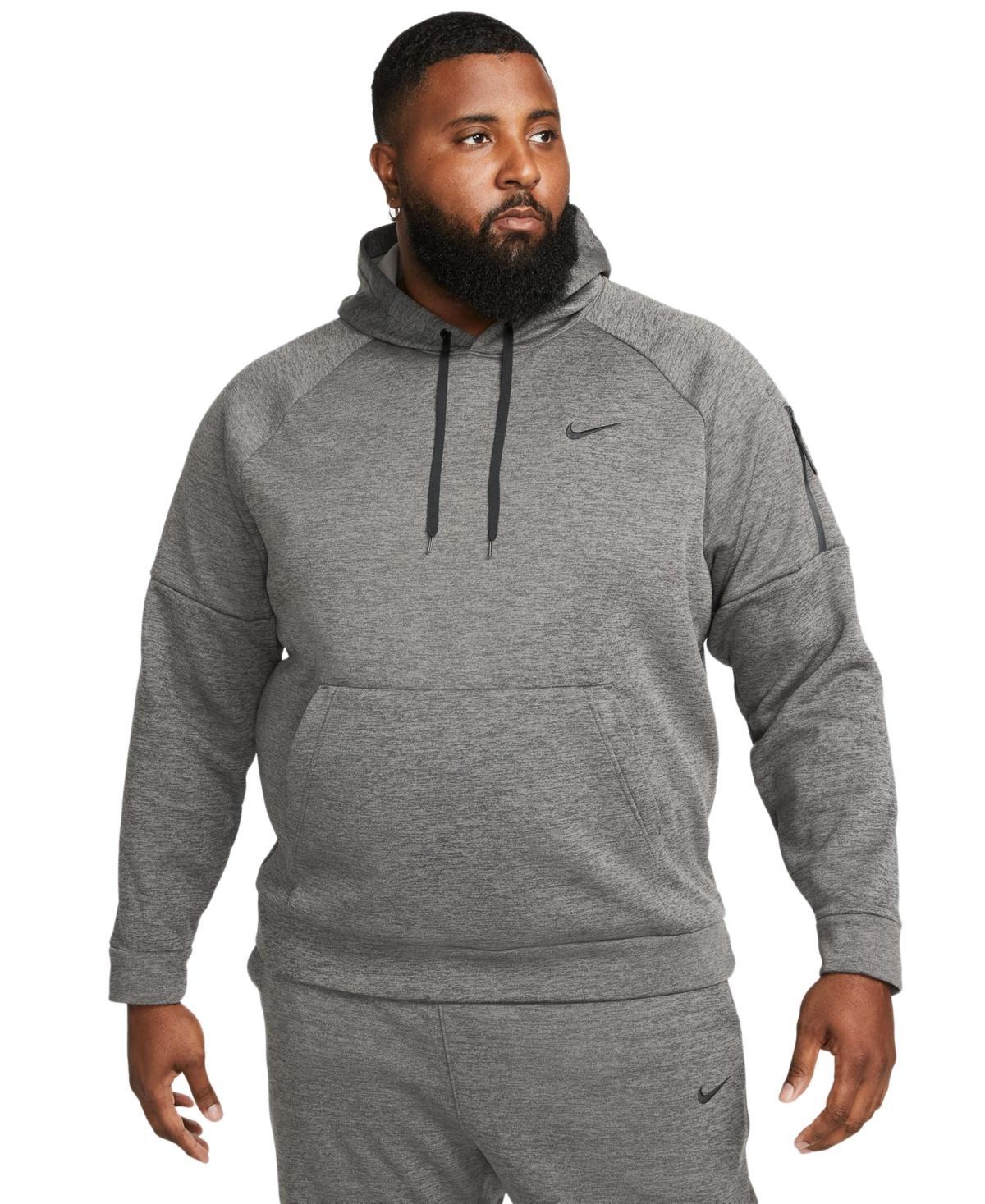 Nike Mens Therma Fleece Pullover Hoodie - Black/Black/White Product Image