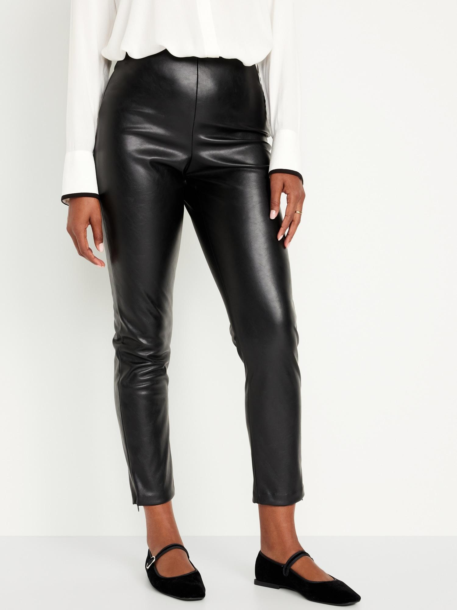 Extra High-Waisted Faux Leather Pants for Women Product Image