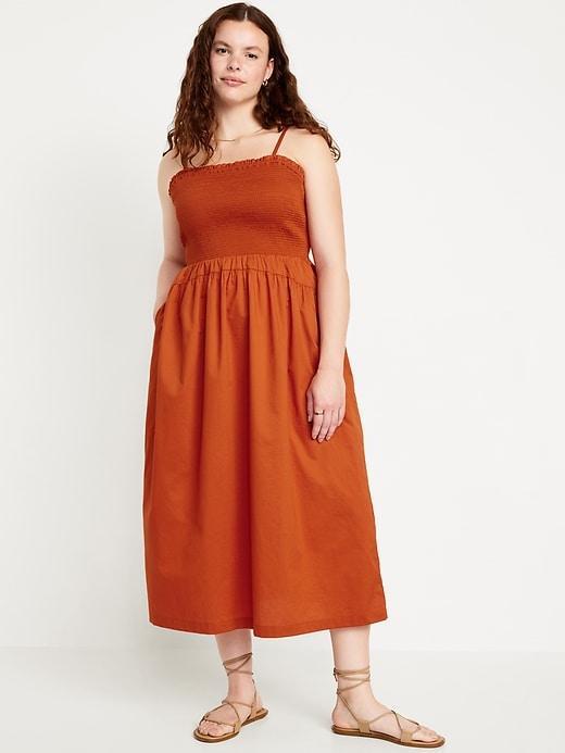 Fit & Flare Smocked Midi Dress product image