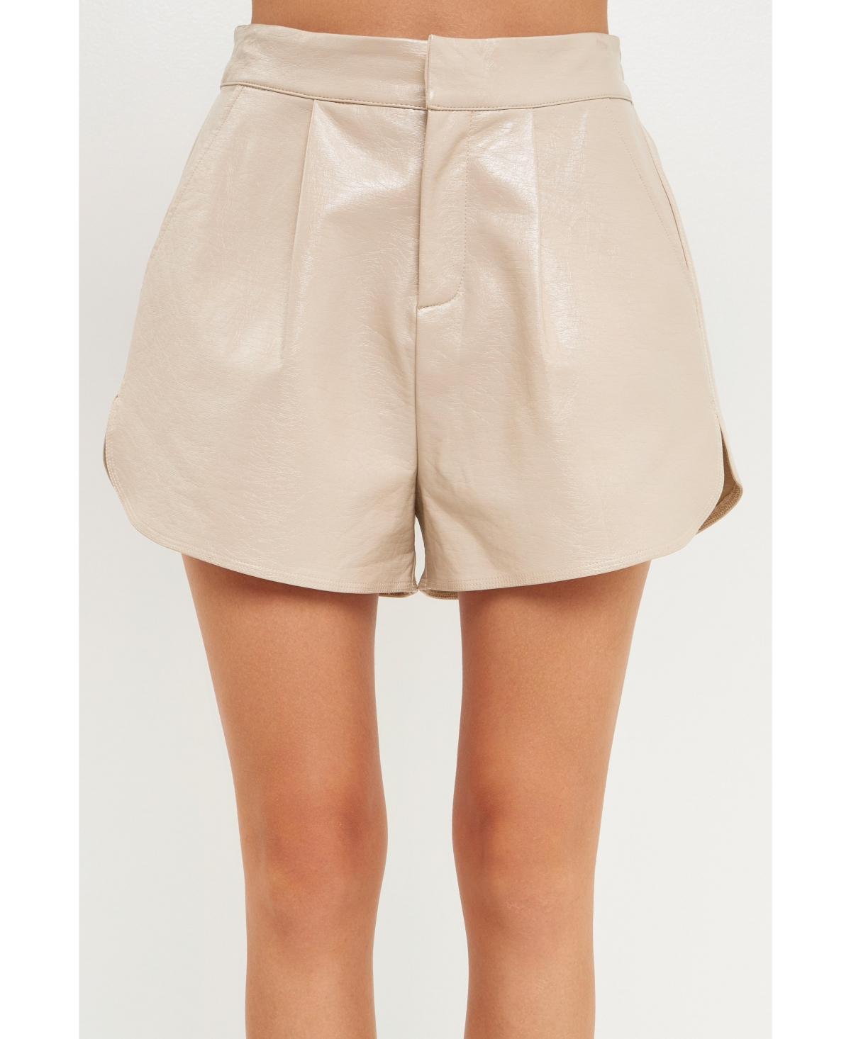 Grey Lab Shiny Faux Leather Shorts Product Image