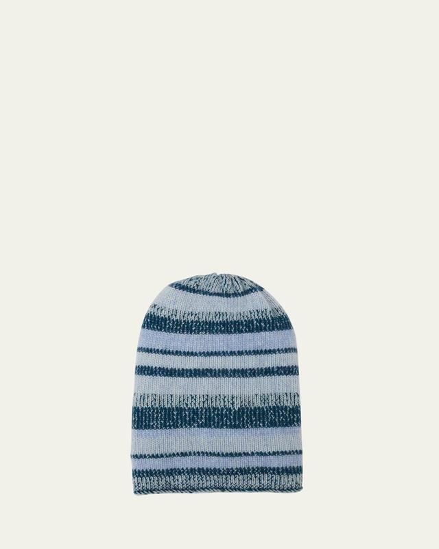 Mens Cashmere Stripe Beanie Hat Product Image