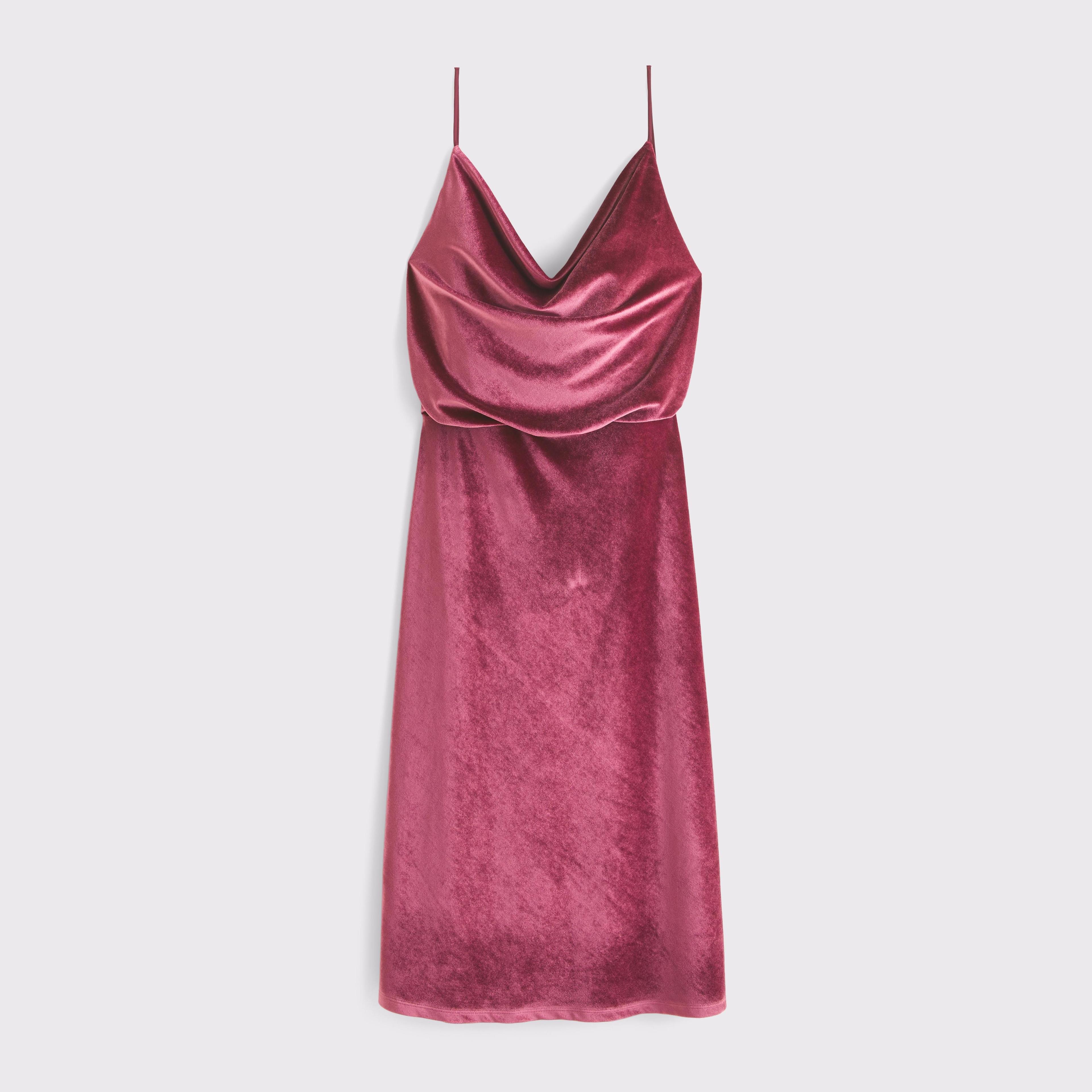 Velvet Open-Back Midi Dress Product Image