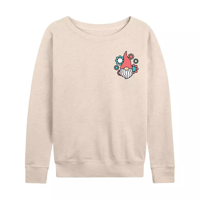 Womens Gnome And Flowers Slouchy Graphic Sweatshirt Product Image