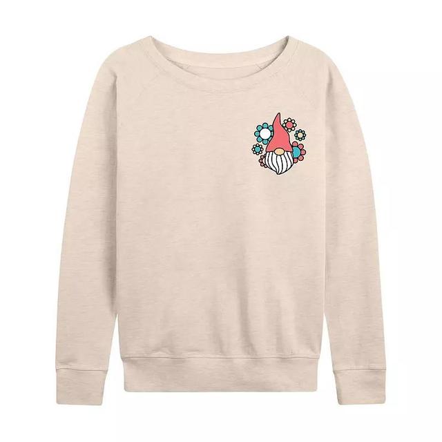 Womens Gnome And Flowers Slouchy Graphic Sweatshirt Product Image