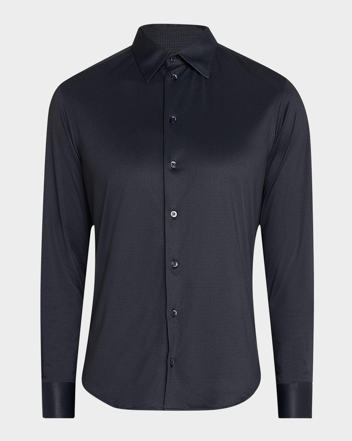 Mens Mini Check Button-Front Shirt Product Image