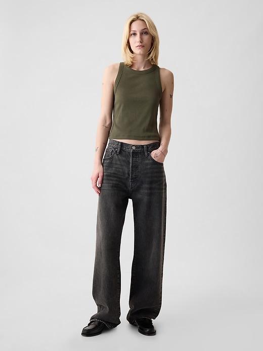 Modern Rib Cropped Halter Top Product Image